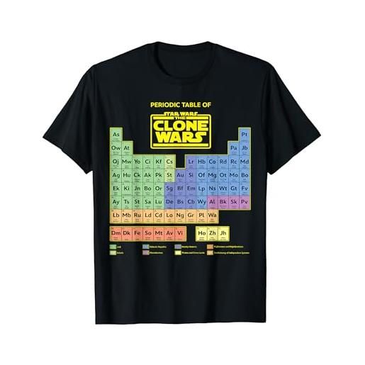 Star Wars clone wars periodic table maglietta