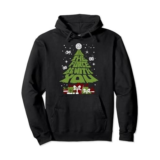 Star Wars may the force be with you christmas tree felpa con cappuccio