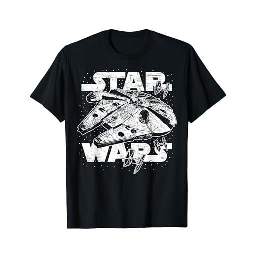Star Wars millennium falcon logo stamp maglietta