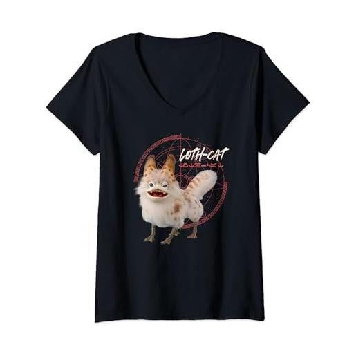 Star Wars ahsoka sabine's loth-cat aurebesh disney+ maglietta con collo a v