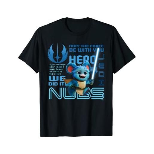 Star Wars young jedi adventures nubs jedi hero & lightsaber maglietta
