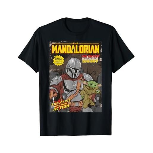 Star Wars mandalorian & the child comic book cover maglietta
