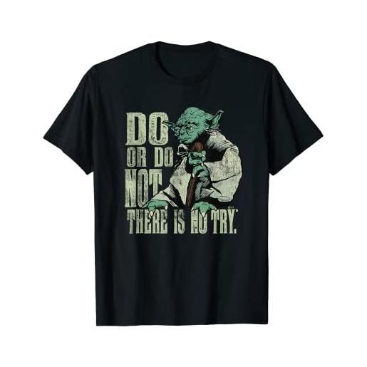 Star Wars yoda do or do not there is no try vintage style maglietta