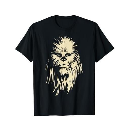 Star Wars chewbacca face shadow maglietta