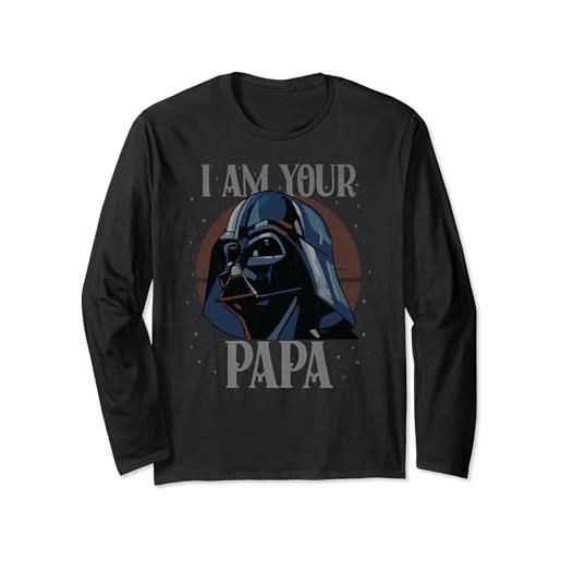 Star Wars darth vader i am your papà retro la festa del papà maglia a manica