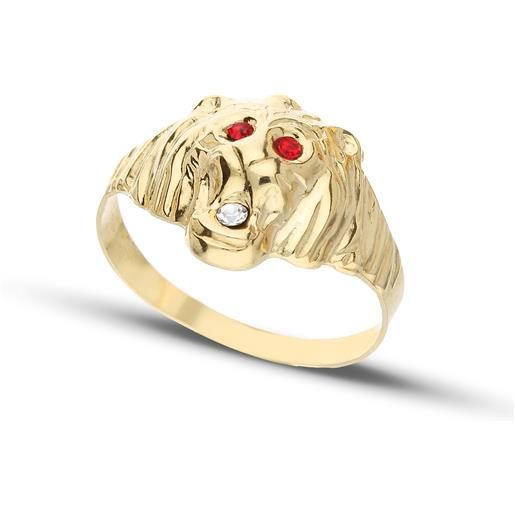 Gioielleria Lucchese Oro anello oro giallo testa di leone gl101728