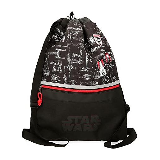 Star Wars space mission zaino sacco con cerniera nera 35 x 46 cm poliestere