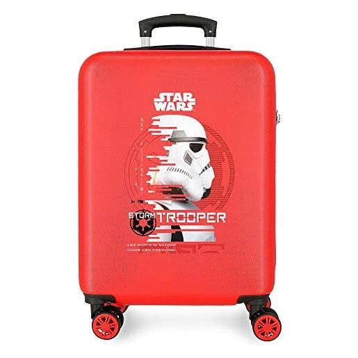 Star Wars squad tropper, maleta cabina, 38x55x20 cm abs rigido chiusura a combinazione laterale 35l 2 kg, 4 doppie ruote, rosso (tooper)