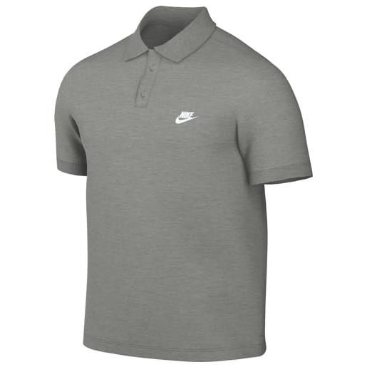 Nike fn3894-063 club polo uomo dk grey heather/white taglia xl