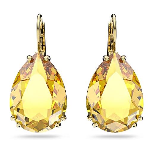 Swarovski orecchini millenia, cristalli taglio pear, gialli, placcato color oro