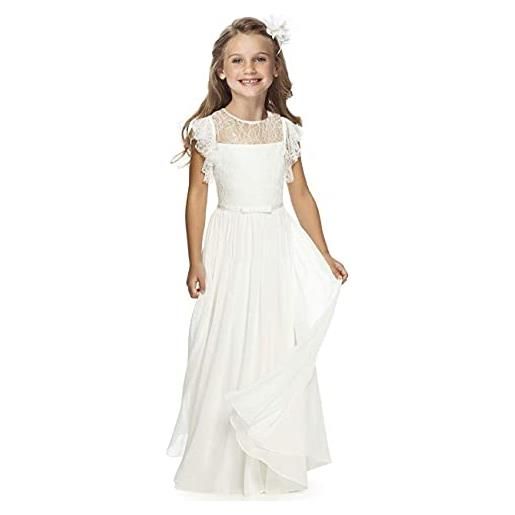 Aibaowedding vestito da ragazza di fiore fantasia ragazze abiti da comunione per matrimonio concorso 2-13 anni, rosa, 10-11 anni