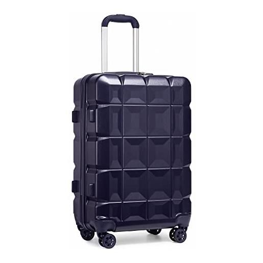 KONO valigia media 62cm rigida abs trolley da 24 pollici ultra leggero valigie con tsa lucchetto e 4 ruote, marina militare