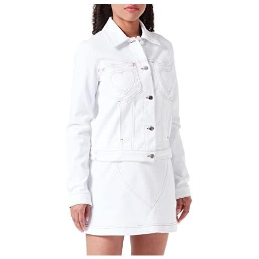 Love Moschino trucker jacket giacca, optical white, 46 da donna