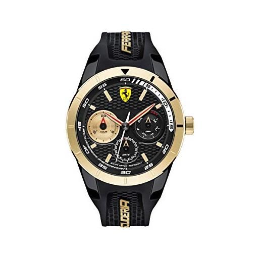 Ferrari orologio da uomo al quarzo e cinturino in sillicone nero, scuderia Ferrari 0830380