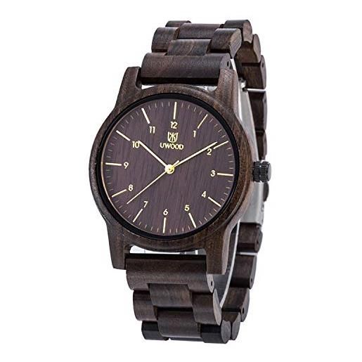 RORIOS orologio legno da uomo orologio da polso orologio analogico al quarzo moda orologio di peso leggero naturale orologio di legno