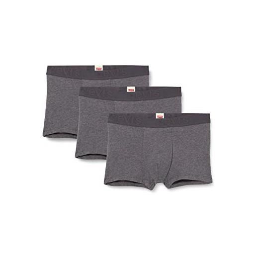 Levi's premium men's trunks (confezione da 3), grigio, l (pacco da 3) uomo