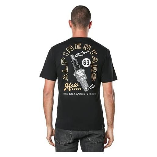 Alpinestars sparky csf tee t-shirt da uomo maglietta girocollo maglia a maniche corte stile sportivo nero xl