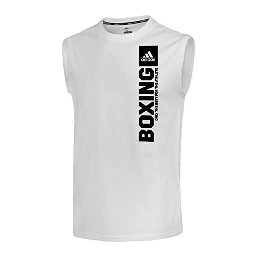 adidas community vertical-maglietta senza maniche t-shirt, nero/bianco, s uomo