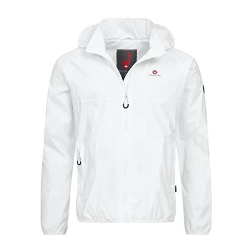 Höhenhorn - giacca impermeabile con cappuccio rigi, da uomo, per attività all'aperto e tempo libero bianco m