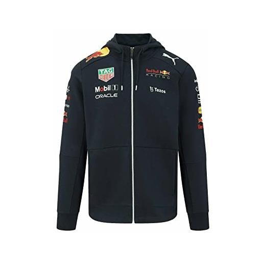 Red Bull racing f1 - felpa da uomo con cappuccio e zip intera 2022, navy, small