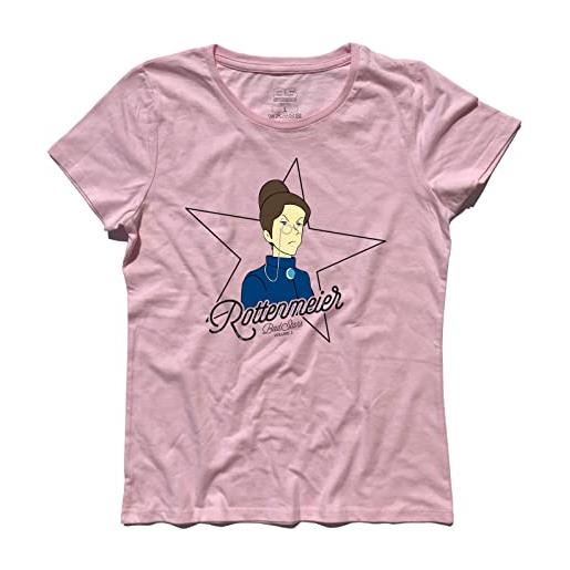 3styler t-shirt donna signorina rottermaier - miss rottenmeier - heidi & peter cartoons - linea classic - 100% cotone 185 gr/mq (s, rosa)