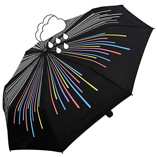 Knirps ombrello che cambia colore colore rainbow, ombrello tascabile on-to-automatico, 96 cm