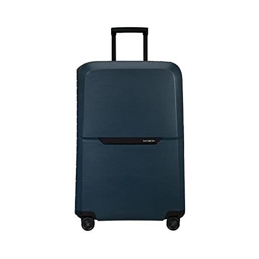 Samsonite magnum eco spinner 75 cm (28 in) grande bagaglio trolley bag, blu, doppi fiocchi in alluminio resistente e leggero