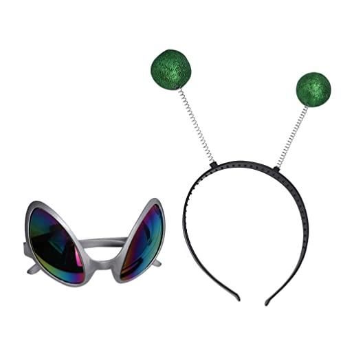Lurrose e occhiali alieni occhiali alieni per marziana boppers per antenna per accessorio costume festa di halloween