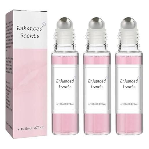 DRABEX enhanced scents the original scent, phereau perfume roll on, enhanced scents pheromone perfume, long lasting and fresh ladies' perfume, 10.5ml (3 pcs)