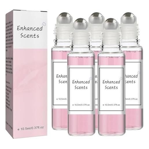 DRABEX enhanced scents the original scent, phereau perfume roll on, enhanced scents pheromone perfume, long lasting and fresh ladies' perfume, 10.5ml (5 pcs)