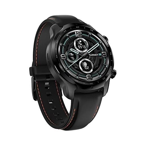 Tic. Watch pro 3 gps smartwatch unisex, wear os by google, display a doppio strato 2.0, batteria a lunga durata, nero (shadow black)