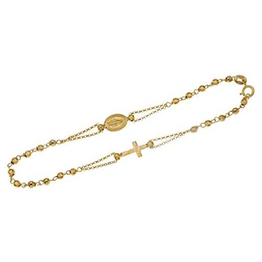 Maglione Gioielli bracciale rosario con grani lucidi in oro giallo 18kt