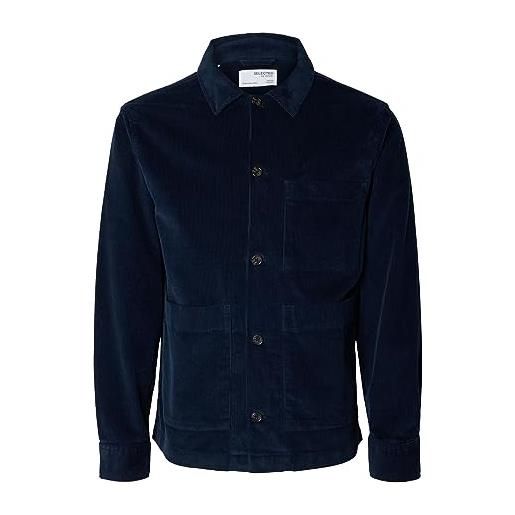 SELECTED HOMME seleted homme slhloosetony-cord overshirt noos camicia a coste, navy blazer 1, l uomo