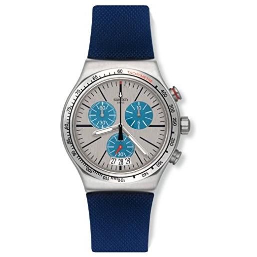 Swatch orologio cronografo quarzo unisex con cinturino in silicone yvs435
