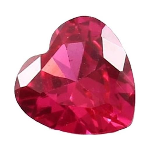 Gems_Hub 2 pezzi di rubino naturale mozambico a forma di cuore taglio fine passo 6x6mm gemma sciolta per la creazione di gioielli. (fai da te, anello, ciondolo, collana) | gh_nat_00837, 6x6mm, pietra