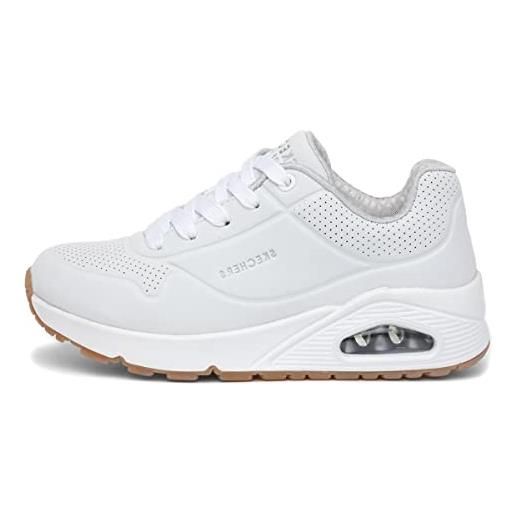 Skechers uno stand on air, sneaker, bianco white synthetic trim, 30.5 eu