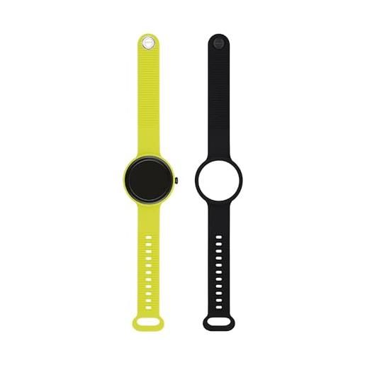 HIP HOP hwu1195 orologio uomo quadrante mono-colore nero movimento smartwatch smartmodule e doppio cinturino silicone verde e nero hwu1195