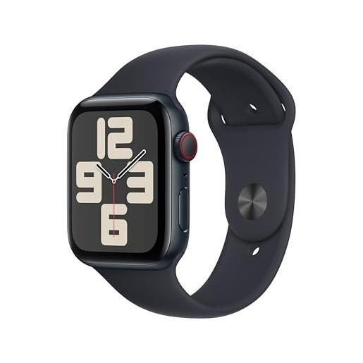 Apple watch se (2ª generazione, 2023) gps + cellular 44mm smartwatch con cassa in alluminio color mezzanotte e cinturino sport mezzanotte - m/l. Fitness tracker, monitoraggio del sonno. 