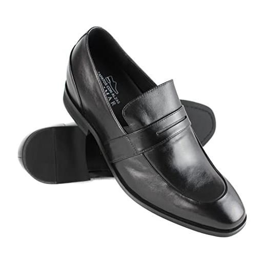 Zerimar scarpe rialzate da uomo| scarpe da uomo con tacco che aumenta in altezza + 6 cm | scarpe rialzate da uomo | scarpe eleganti da uomo | colore nero taglia 43