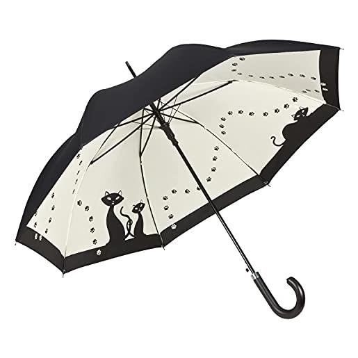 VON LILIENFELD® ombrello automatico donna doppio rivestimento gatti neri