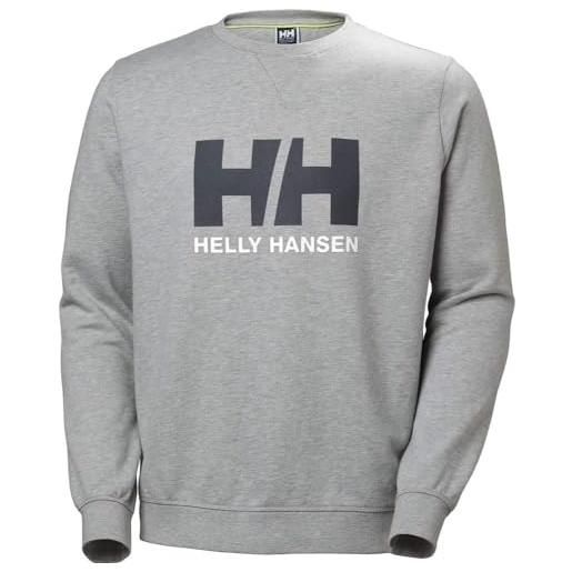 Helly Hansen uomo felpa logo hh crew, s, grigio melange