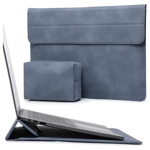 HYZUO 15 pollici custodie per pc portatile borsa con funzione stand compatibile con mac. Book air 15 m2 a2941 2024 2023, mac. Book pro 15 a1990 a1707 2019-2016, 15 surface laptop 5/4/3, blu haze