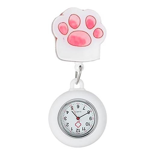 ibasenice infermiere - orologio a forma di gatto digitale, con clip di cura per infermieri, orologio da taschino sospeso con spilla per il 2021 la diploma degli studenti