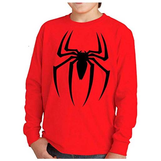 The Fan Tee maglietta manica lunga ragazzi spiderman venom elfo uomo ragno 007, rosso, 7-8 anni