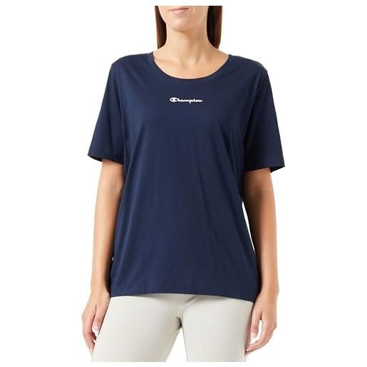 Champion legacy easywear 2.0 w-light cotton jersey s-s regular crewneck t-shirt, blu marino, l donna
