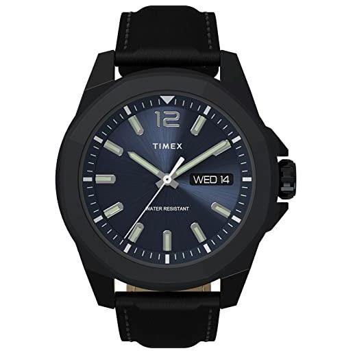 Timex orologio analogico al quarzo uomo con cinturino in pelle tw2v42900