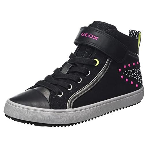 Geox j kalispera girl m, sneakers bambine e ragazze, nero (black), 34 eu