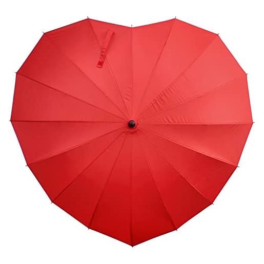 Legami - ombrello a forma di cuore, i love you umbrella, diametro 123 cm, apertura manuale, struttura in acciaio nero, impugnatura in plastica