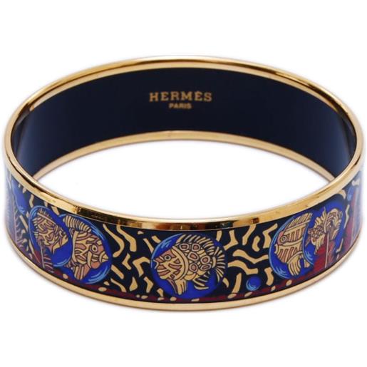 Hermès Pre-Owned - bracciale rigido pre-owned anni 2000 - donna - placcatura in oro - taglia unica - blu