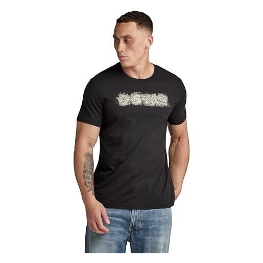 G-STAR RAW distressed logo t-shirt donna, nero (dk black d24363-c506-6484), xl
